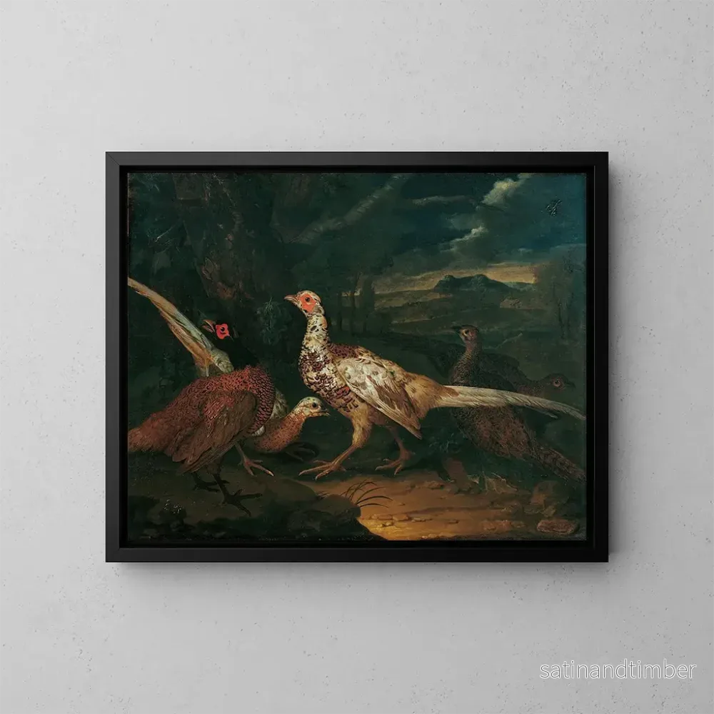 Reproduktion av målningen Fasaner - Philipp Ferdinand de Hamilton