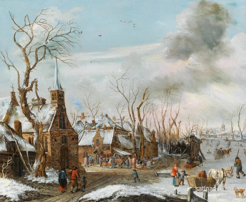 Reproduktion av målningen En vinterlandskap med en marknadsscen - Salomon Rombouts - Bild 2