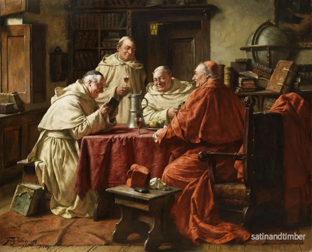 Reproduktion av målningen Cardinal med Munich i ett klosterbibliotek - Fritz Wagner - Bild 2