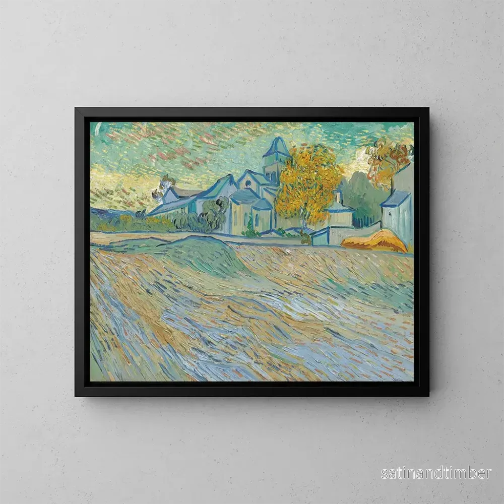 Reproduktion av målningen Vue de l'asile et de la chapelle Saint-Paul de Mausole à Saint-Rémy - Vincent van Gogh