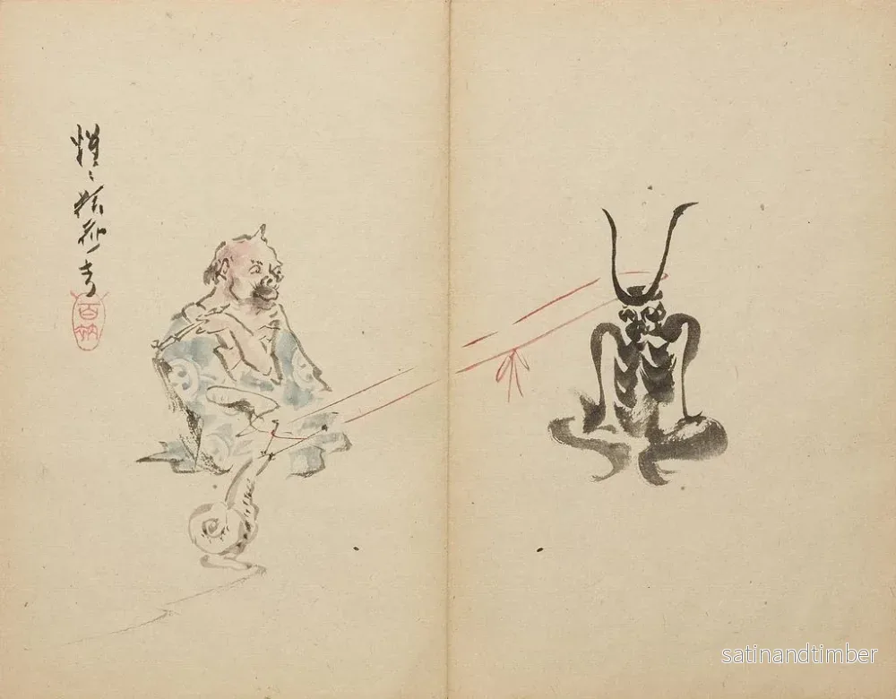Reproduktion av målningen Snigel mot demon - Kawanabe Kyōsai - Bild 2