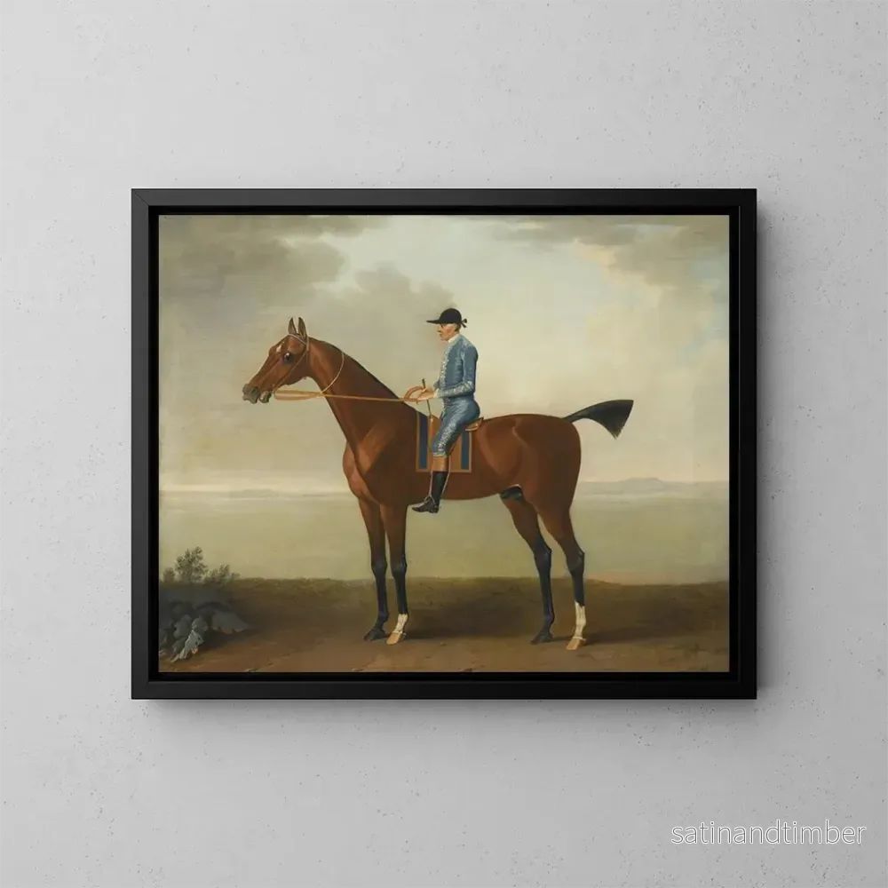 Reproduktion av målningen av Lady O'Brien-hästen ridande av en jockey - John Wootton
