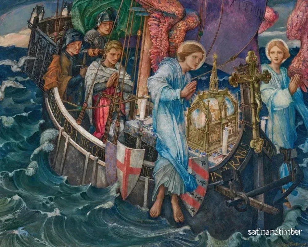 Reproduktion av målningen Le Passage du Saint Graal à Sarras - Edward Reginald Frampton - Bild 2