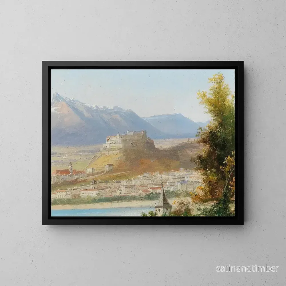 Reproduktion av målningen Forteresse de Hohensalzburg – Hubert Sattler Reproduktion av målningen Forteresse de Hohensalzburg – Hubert Sattler