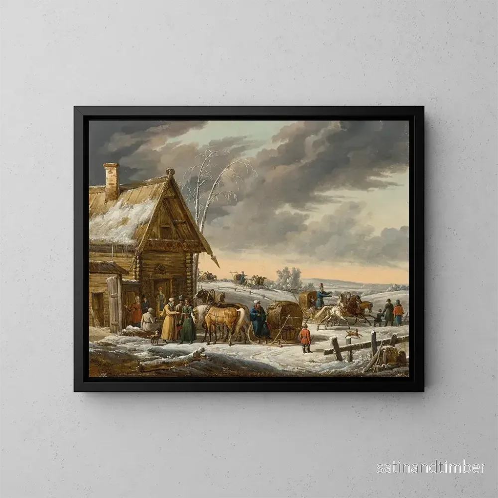 Reproduktion av målningen En rysk vinterlandskap – Jacques François Joseph Swebach-Desfontaines Reproduktion av målningen En rysk vinterlandskap – Jacques François Joseph Swebach-Desfontaines