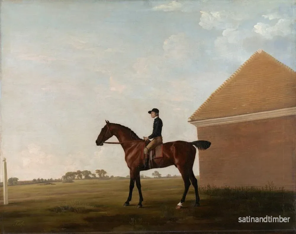 Reproduktion av målningen av tävlingsfält med ryttare i Newmarket - George Stubbs - Bild 2