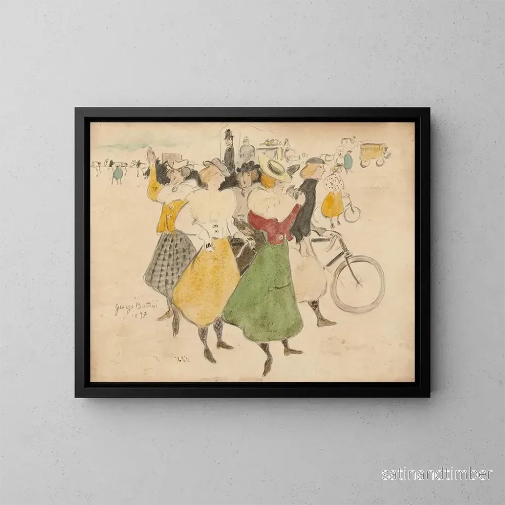 Reproduktion av målningen Les cyclistes – Georges Alfred Bottini Reproduktion av målningen Les cyclistes – Georges Alfred Bottini