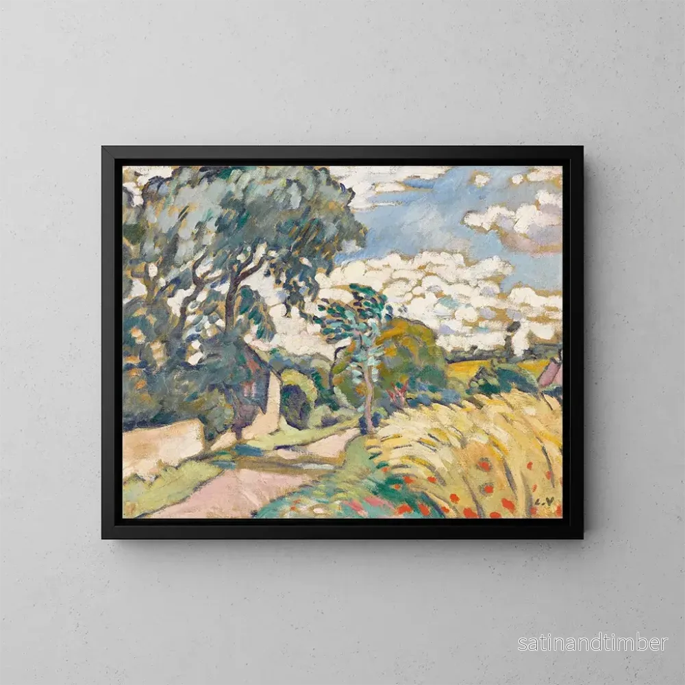 Reproduktion av målningen La maison au bord de la route en Normandie - Louis Valtat