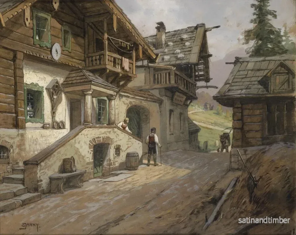 Reproduktion av målningen Rue de village dans les Alpes - Georg Janny - Bild 2