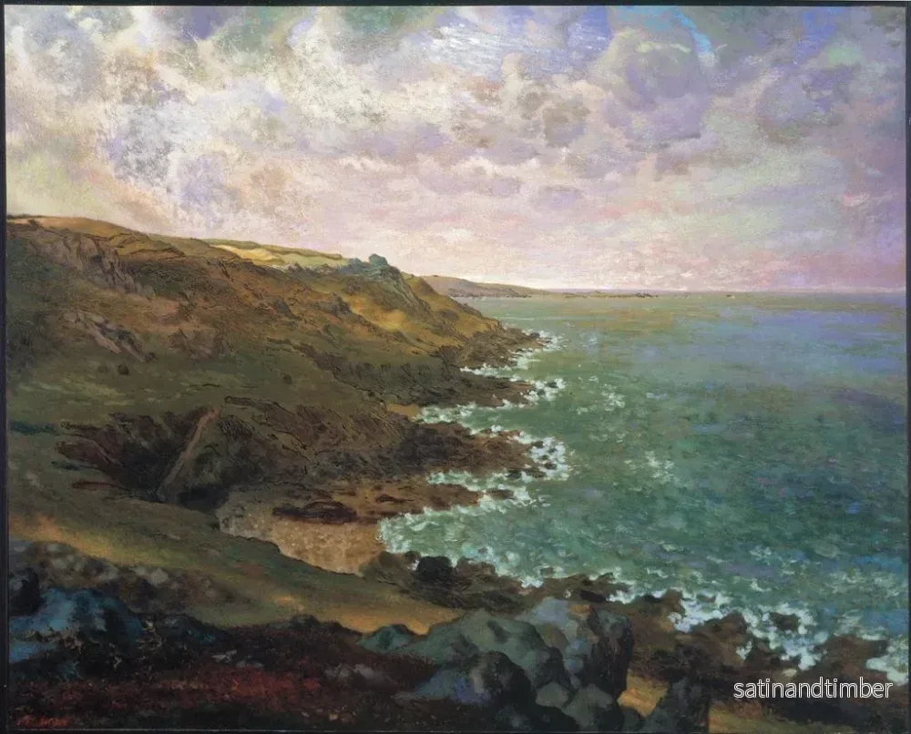 Reproduktion av målningen Les falaises de Grville - Jean-François Millet - Bild 2