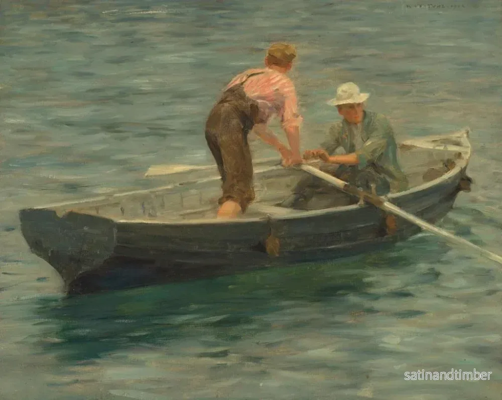 Reproduktion av målningen av Kaptenens landstigning - Henry Scott Tuke - Bild 2