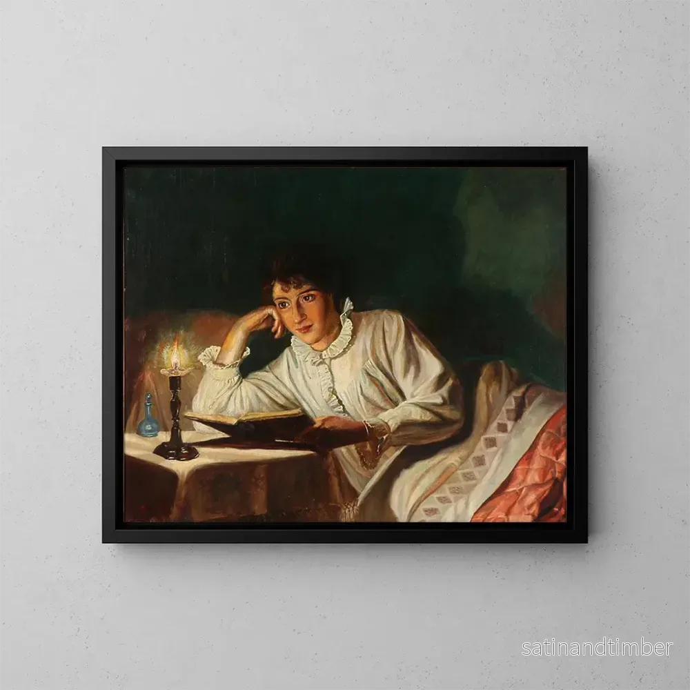 Reproduktion av målningen L'épouse de l'artiste lit au lit - Wenzel Tornow