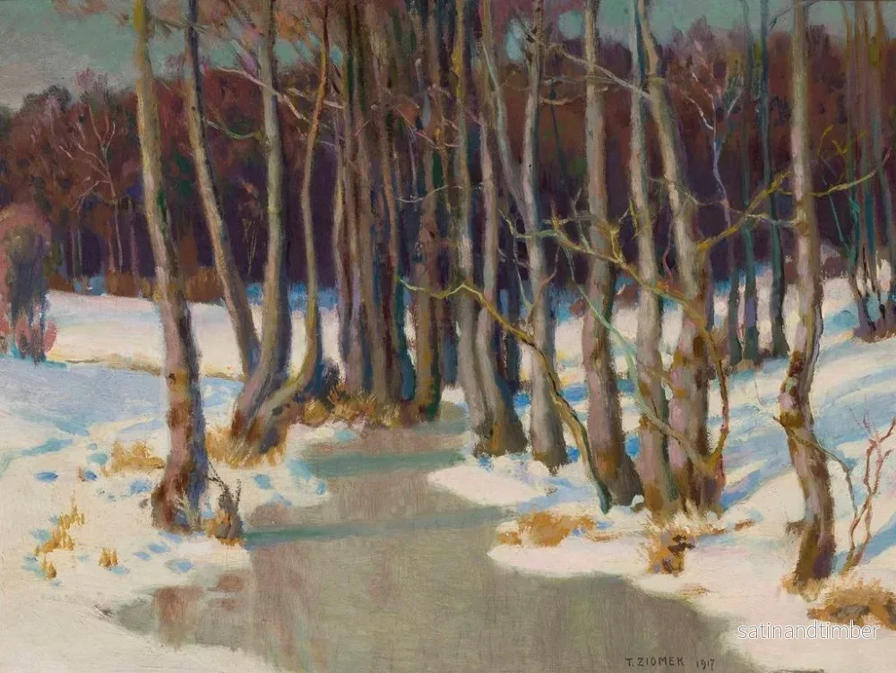 Reproduktion av målningen Ruisseau forestier en hiver - Teodor Ziomek - Bild 2