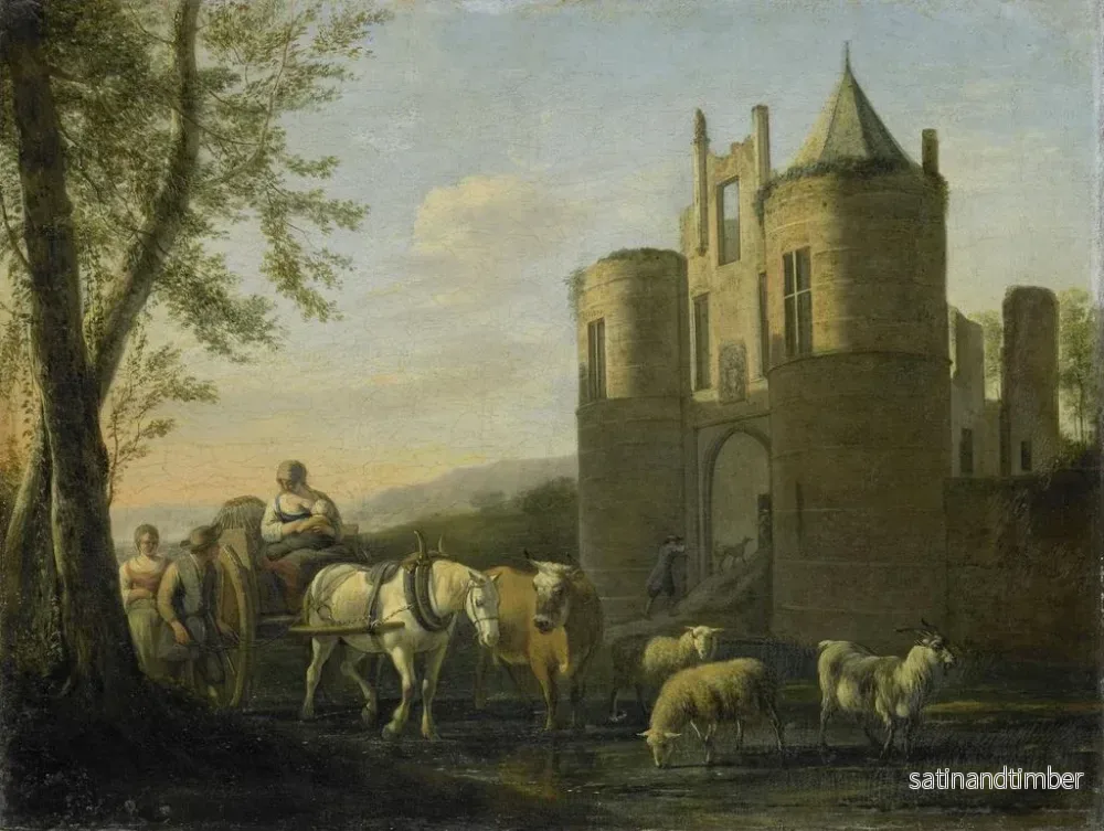 Reproduktion av målningen av den huvudsakliga porten till Egmonds slott - Gerrit Adriaensz Berckheyde - Bild 2