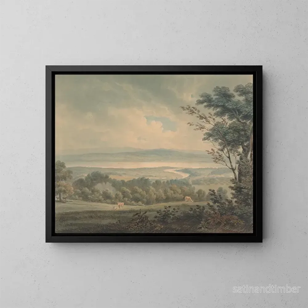 Reproduktion av målningen La rencontre des rivières Severn et Wye près de Chepstow – Edward Dayes Reproduktion av målningen La rencontre des rivières Severn et Wye près de Chepstow – Edward Dayes