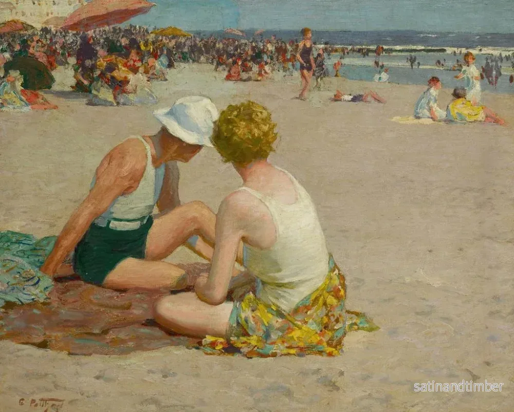 Reproduktion av målningen av sommarsemester - Edward Henry Potthast - Bild 2