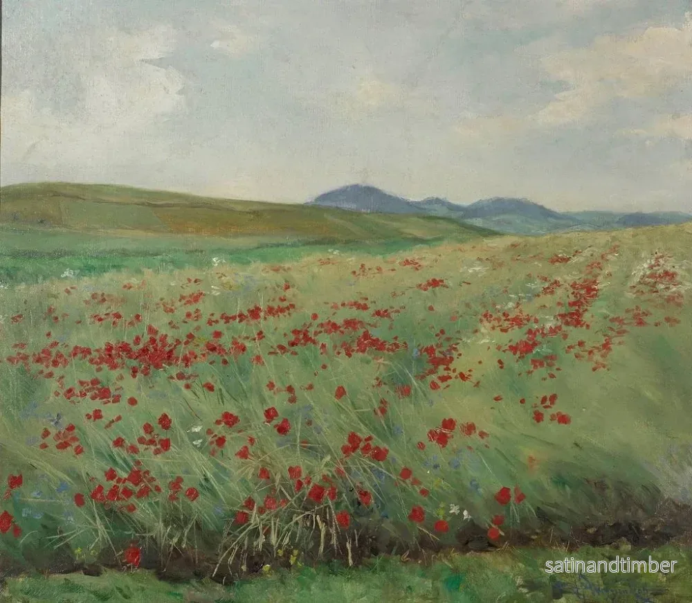 Reproduktion av målningen av vallmofält - Henryk Weyssenhoff - Bild 2