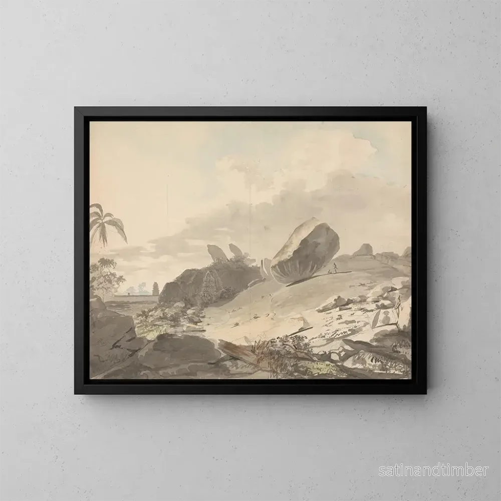Reproduktion av målningen Les Sept Pagodes de Mamallapuram - Samuel Davis