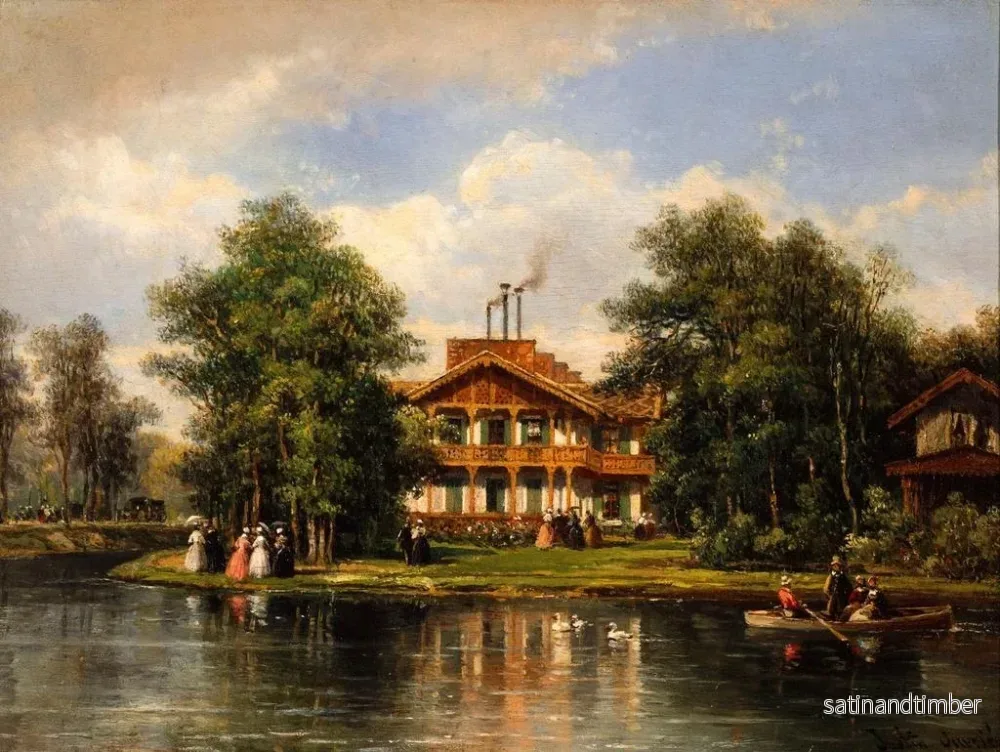 Reproduktion av målningen Le Chalet de la Porte Jaune au bois de Vincennes - Pierre-Justin Ouvrié - Bild 2
