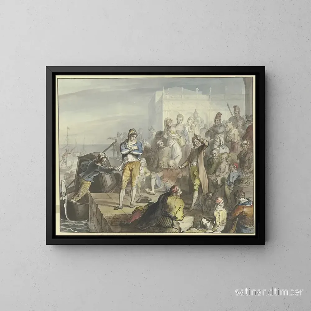 Reproduktion av målningen Improvisatör på Piazetta i Venedig – Johann Heinrich Ramberg Reproduktion av målningen Improvisatör på Piazetta i Venedig – Johann Heinrich Ramberg