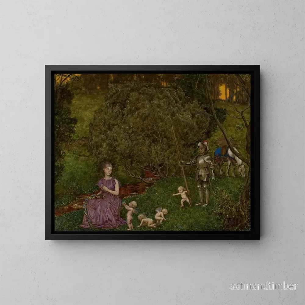 Reproduktion av målningen Chevalier de fabel - Hans Thoma