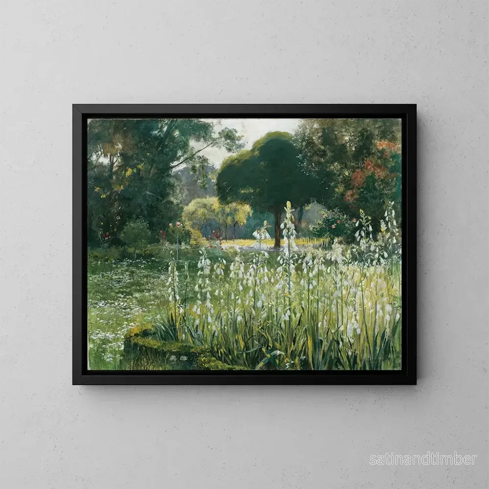 Reproduktion av målningen Hyacinthes d'été, glaïeuls galtoniens - Hugo Charlemont