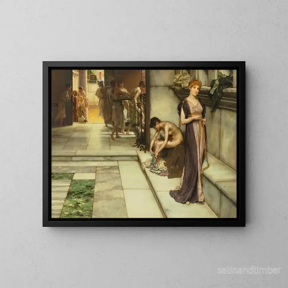 Reproduktion av målningen En apodytère - Lawrence Alma-Tadema