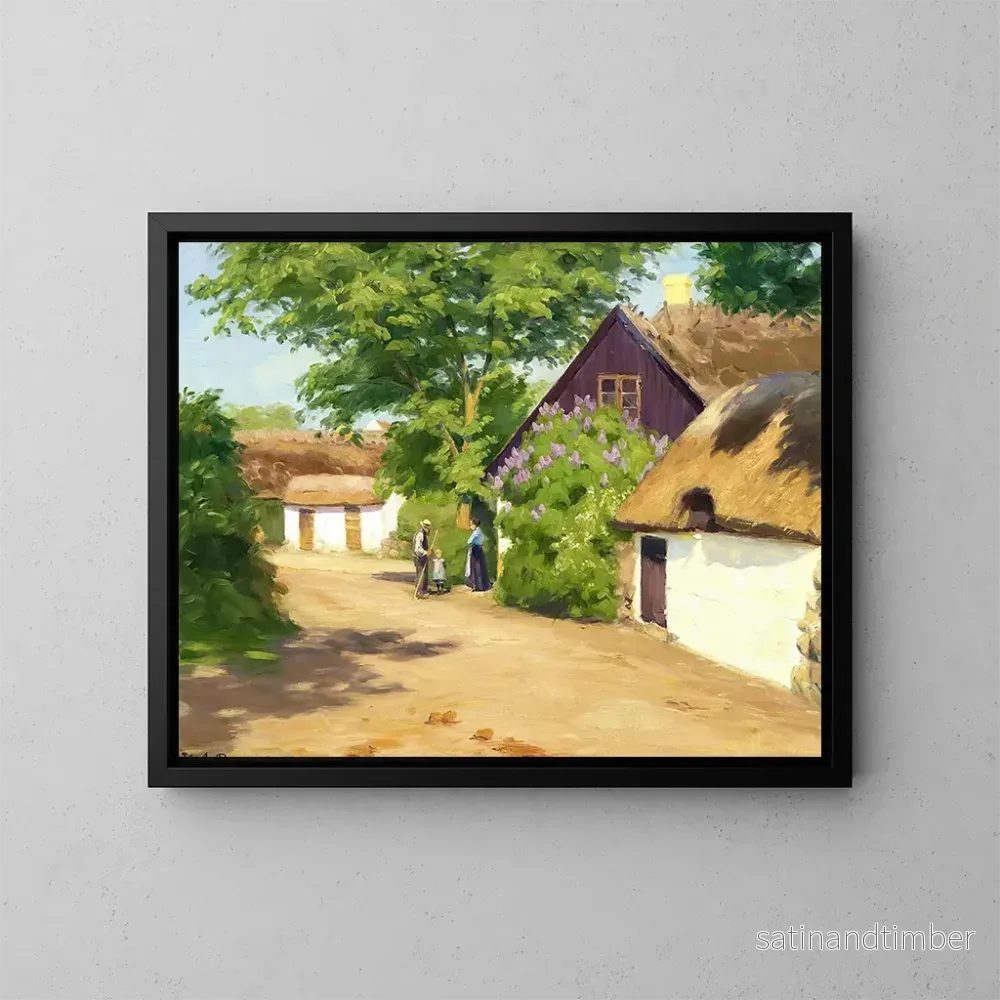 Reproduktion av målningen Sommardag i byn - Hans Andersen Brendekilde
