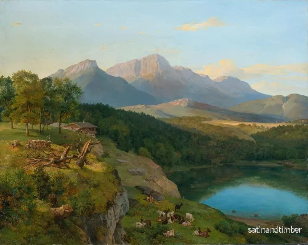Reproduktion av målningen Vy över Untersberg i Berchtesgaden-området - Heinrich Brandes - Bild 2