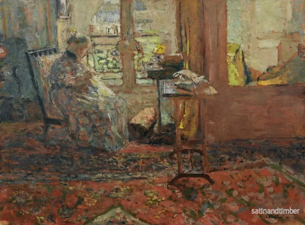 Reproduktion av målningen La Couseuse devant la fenêtre - Édouard Vuillard - Bild 2