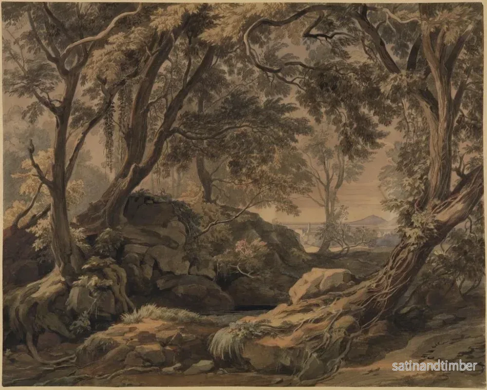 Reproduktion av målningen Landskapslandskap med utsikt över Olevano och Monte Cavo - Johann Wilhelm Schirmer - Bild 2