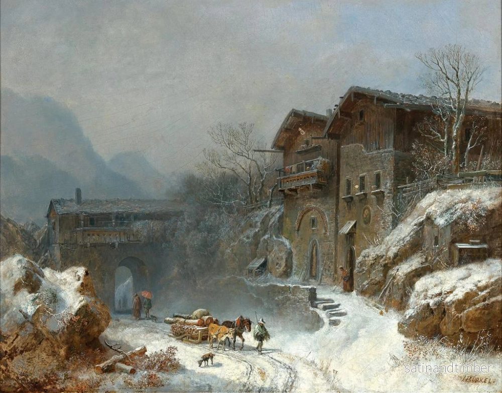 Reproduktion av målningen Vinter i Rattenberg - Heinrich Bürkel - Bild 2