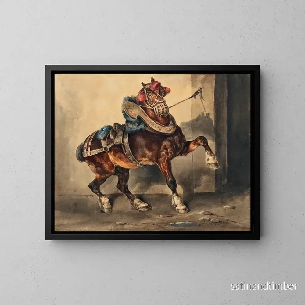 Reproduktion av målningen Le cheval du plâtrier - Théodore Géricault