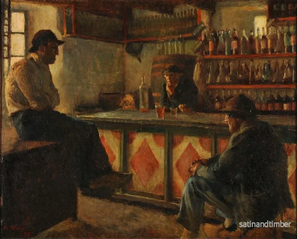 Reproduktion av målningen av inomhus på ett lantcafé - Émile Wéry - Bild 2