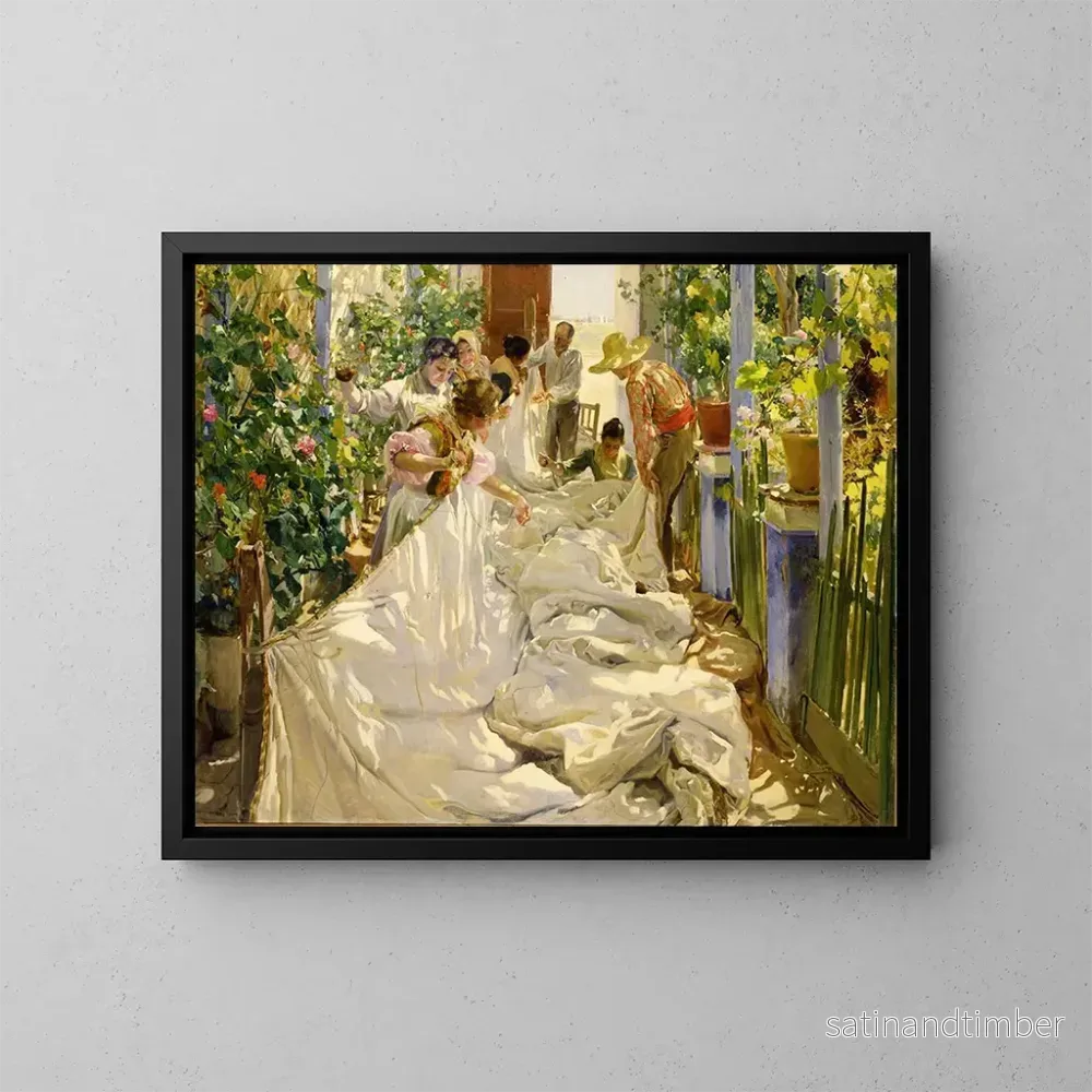 Reproduktion av målningen Coudre la voile - Joaquín Sorolla