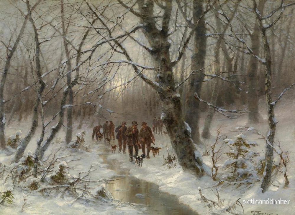 Reproduktion av målningen Jägare i vinterskogen - Désiré Thomassin - Bild 2