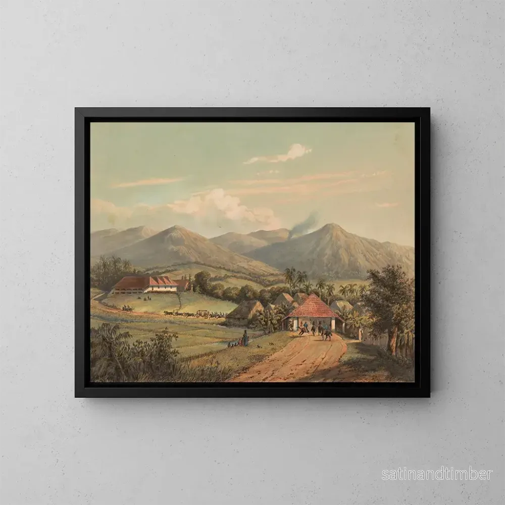 Reproduktion av målningen Vue de la route entre Buitenzorg et Preanger La grande route de Buitenzorg vers les régences de Preanger - Johan Conrad Greive