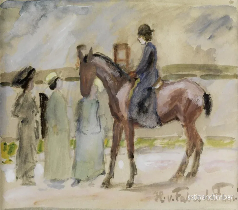 Reproduktion av målningen Cavalière i blå klänning - Hans von Faber du Faur - Bild 2