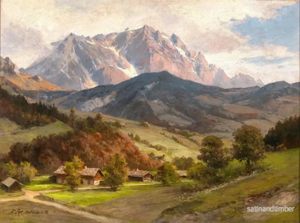 Reproduktion av målningen Hochkönig från den alpina byn - Franz Kulstrunk - Bild 2