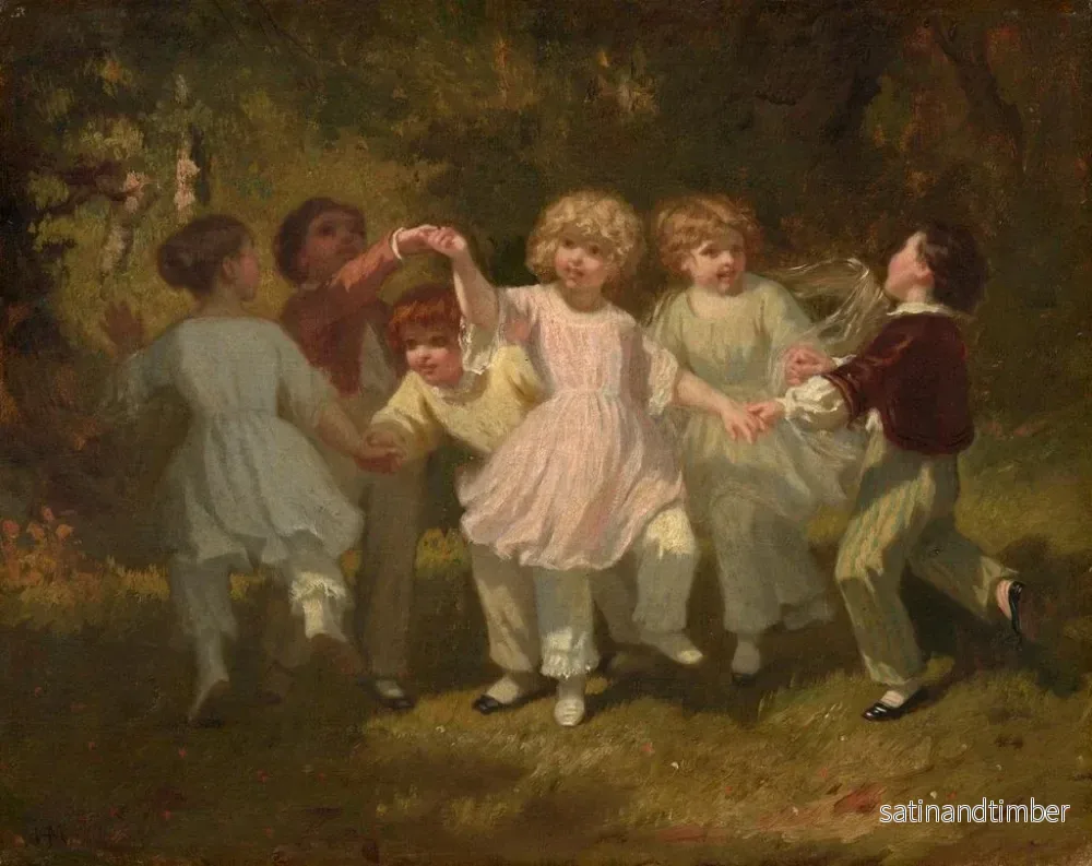 Reproduktion av målningen Barn som leker i en park - Hugues Merle - Bild 2