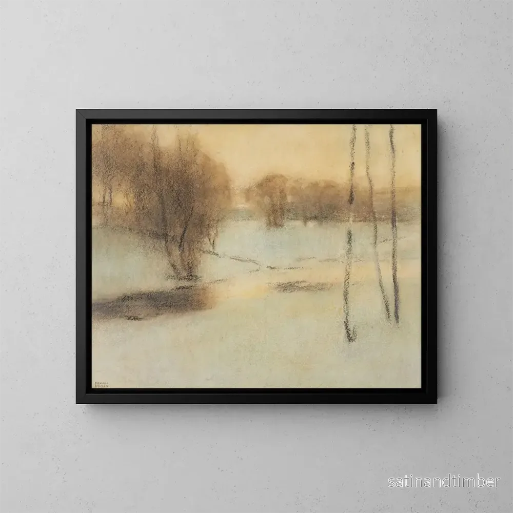 Reproduktion av målningen Landskapslandskap med snö - Fernand Khnopff