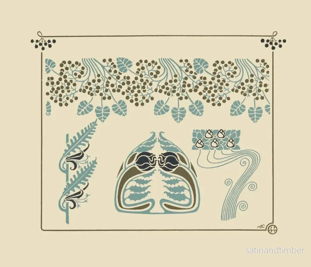 Reproduktion av målningen av abstrakt design baserat på bär och blommor - Maurice Pillard Verneuil - Bild 2