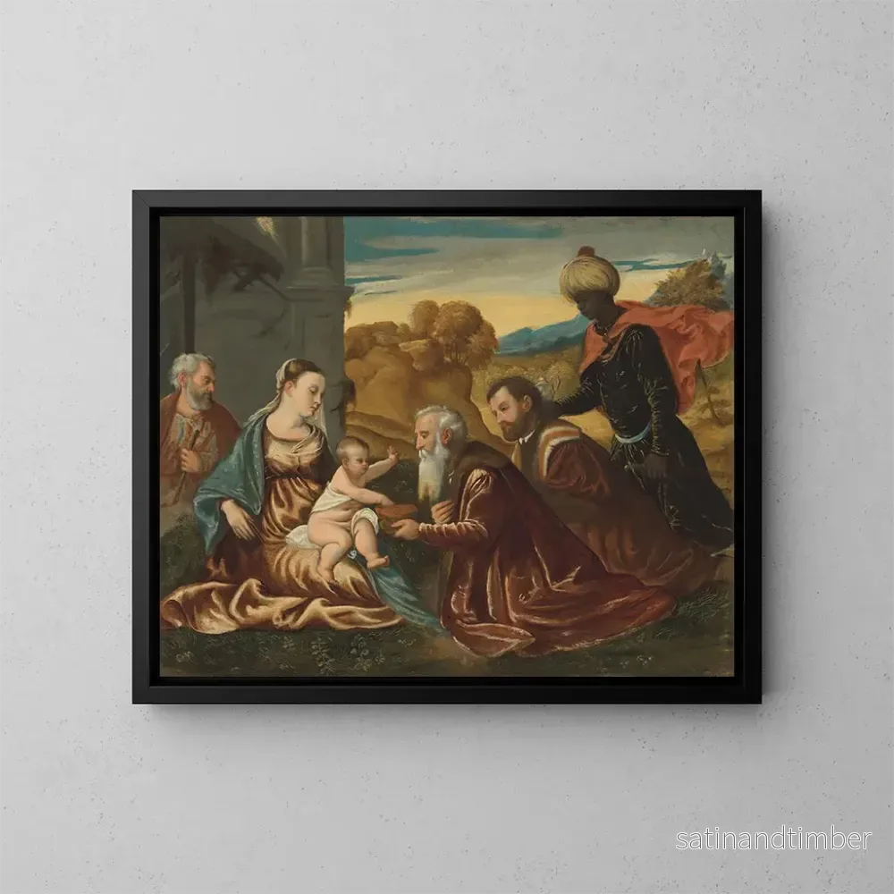 Reproduktion av målningen L'Adoration des Mages - Polidoro da Lanciano