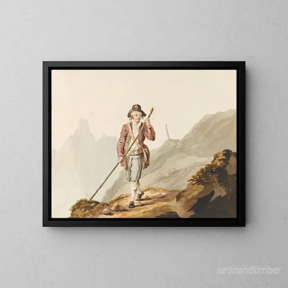 Reproduktion av målningen Jägare av chamois i Alperna – Johann Karl Müllner Reproduktion av målningen Jägare av chamois i Alperna – Johann Karl Müllner