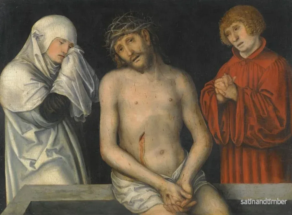 Reproduktion av målningen av Kristus som man av smärta med Jungfrun och helige Johannes - Lucas Cranach den yngre - Bild 2