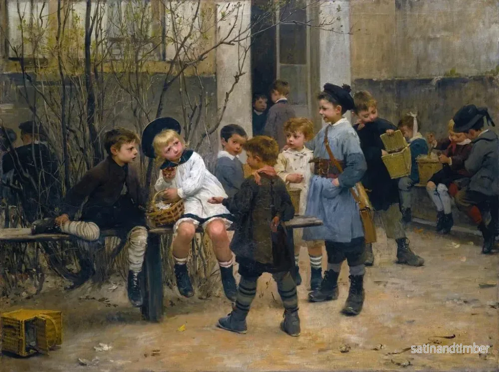 Reproduktion av målningen L'heure du goûter - Henri Jules Jean Geoffroy - Bild 2