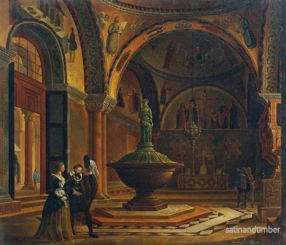 Reproduktion av målningen Interiören i San Marcos baptisterium i Venedig – Giovanni Battista de Pian - Bild 2