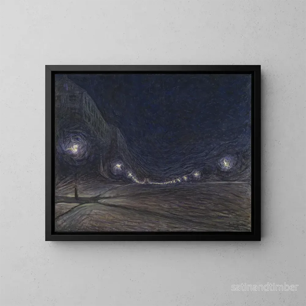 Reproduktion av målningen Hornsgatan la nuit – Eugène Jansson Reproduktion av målningen Hornsgatan la nuit – Eugène Jansson