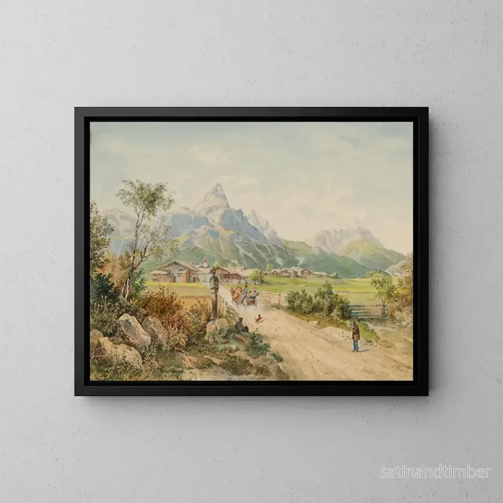 Reproduktion av målningen La pointe du soleil à Ehrwald - Ferdinand Gatt