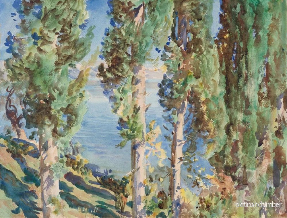Reproduktion av målningen Cypres av Korfu - John Singer Sargent - Bild 2